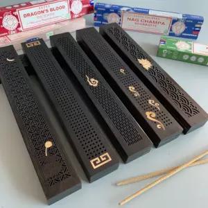 흑단목 인센스홀더 우드 인센스스틱홀더 박스 향받침대 인센스챔버 인센스버너 5종 나그참파 인센스