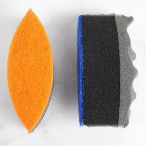 3겹 나뭇잎 물결 스펀지 세차용 청소용 설거지 수세미 스폰지 탄냄비