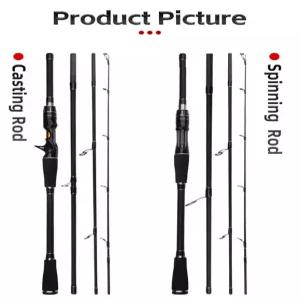 4 섹션 낚싯대 여행용 막대 탄소 휴대용 낚시대 주조/회전 물고기 극 미끼 무게 10-25g