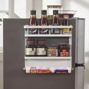 2단 철제 냉장고 부착 자석선반 양념통 냉장고 정리 주방선반