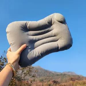 휴대용 사각 퀵펌프 에어베개 목쿠션 캠핑 장거리여행 사계절 차박 배개