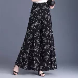 마킷5 스커트 팬츠 캐주얼 여름 여성 롱 하이웨스트 우아한 와이드 쉬폰 슬림핏 치마바지 A라인 JEN1