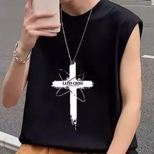 스트릿 나시 민소매 힙합 레이어드 코튼 프린팅 여름 데일리 바캉스 피트니스 운동 남친룩 미니멀