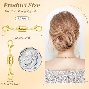 SUTQIGUI 마그네틱 목걸이 액세서리 클립 및 이중 랍스터 걸쇠 목걸이용 14K 골드 여성용 팔찌