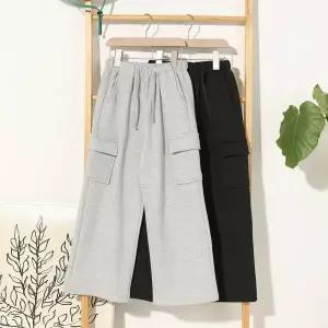 [보리보리/모데쯔]주니어 봄 가을 카고 일자 와이드 바지 초등여아 남아 캐