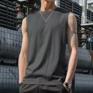 남성 무지 민소매 나시티 여름 운동복 레이어드 상의 5색