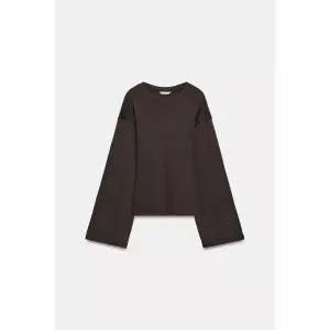 zara 자라 수피마 슬림핏 티셔츠 - 브라운