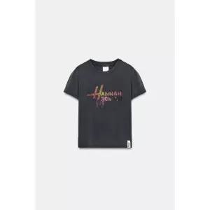 zara 자라 HANNAH MONTANA ⓒDISNEY 티셔츠 - 먹색