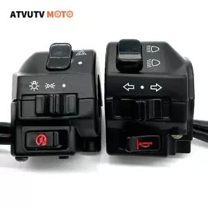 범용 알루미늄 오토바이 스위치 핸들 바 경적 방향 지시등 헤드라이트 제어 버튼 7/8 인치 22mm