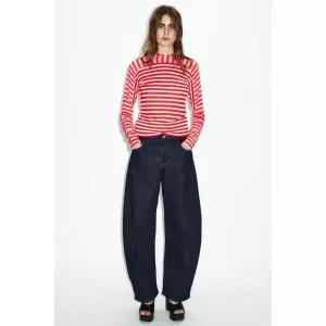 zara 자라 울 스트라이프 스웨터 -