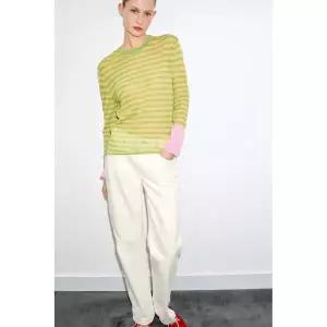 zara 자라 스트라이프 니트 스웨터 - 녹색 줄무늬