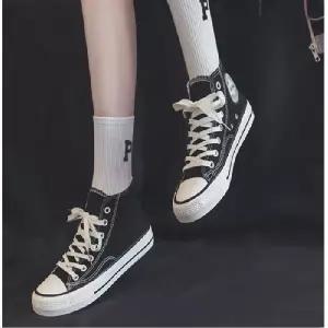 여성운동화 2컬러 데일리 하이탑 통굽 스니커즈