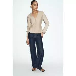 zara 자라 페플럼 니트 재킷 - 베이지