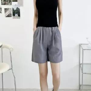 여자반바지 린넨 여름 시원한 투턱 밴딩 반바지 운동복 아웃도어