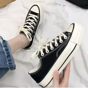 여성 3.5cm 통굽 캔버스화 운동화 스니커즈