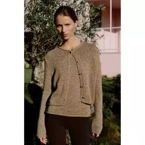 zara 자라 청키 니트 재킷 - 다크 샌드