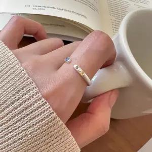 [디작소]여성 실버 925 무광 심플 큐빅 오픈 링 반지 (35333749)