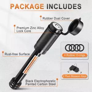 JUSTTOP 트레일러 히치 리시버 핀 잠금장치 5/8인치 다이아 2-3/4인치 롱 4개의 안티 래틀 고무 O-링 장착