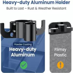 7방향 플러그 홀더가 있는 세이프너 알루미늄 트레일러 견인 체인 정리함 - 튼튼한 RV 텅 잭 액세서리