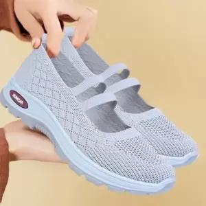 은창더블 라인 캐쥬얼 단화 운동화 슬립온 신발 여성 컴포트 스니커즈 샌들 샌달 여름 가을 봄 여성용 매