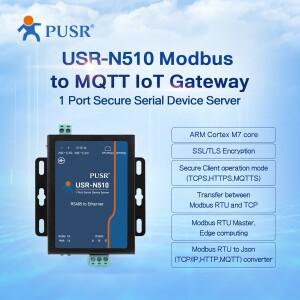 PUSR RS485-이더넷 변환기 Modbus TCP-RTU 게이트웨이 MQTT/SSL 직렬 장치 서버 1 포트