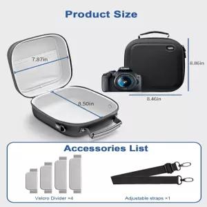 캐논 EOS 레벨 T7/ R100/ R50/ 90D/ 2000D 니콘 D7100/ D7500 소니 알파 ZV-E10 카메라 보호 보관 홀더
