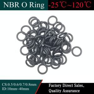 블랙 O 링 개스킷 NBR 시계 방수 부식 내유성 케이스 도장 세척 CS 0.7mm ID2.5 ~ 29mm 50 개