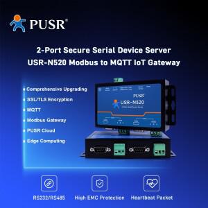PUSR 2 포트 직렬 장치 서버 RS485 RS232-이더넷 변환기 MQTT/SSL로 모드버스 TCP 게이트웨이