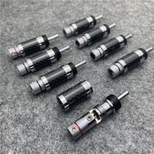 4Pcs Furutech 바나나 플러그 용접 없음 탄소 섬유 HiFi 오디오 어댑터 스피커 케이블 커넥터 7mm