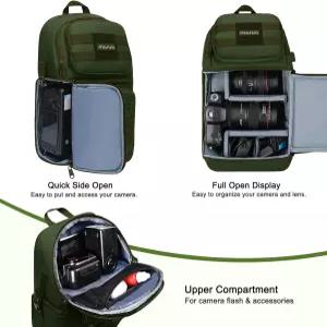 MOSISO 카메라 슬링백 DSLR/SLR/거울 없는 전술 크로스바디 백 케이스 사진 슬링팩 삼각대 홀더 및