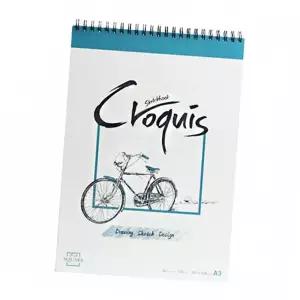 화방용품 크로키 스케치북 그린 1권 미술 디자인 A3 105g 80매