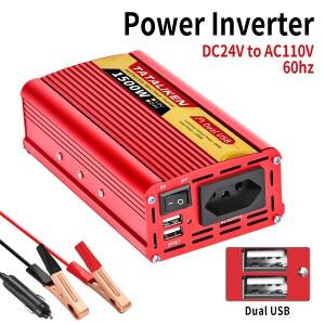 브라질 소켓 전원 인버터 600W/1500W/2000W/2500W DC 12V/24V AC 110V/220V 휴대용 자동차 충전기 변환기