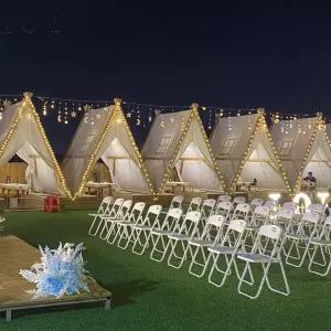 바베큐 인디언 캠핑장 마당 글램핑 오두막 썬쉐이드 옥상