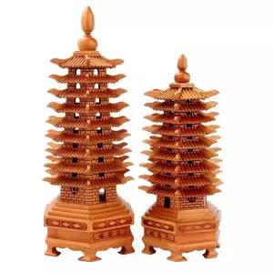 진열 문창탑 장식품 9층 원목 복숭아나무 목조 공예