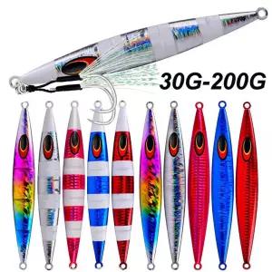 200g 긴 캐스팅 느린 싱킹 낚시 미끼 지그 하드 워블러 인공 빛나는 수직