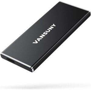 [미국배송] VANSUNY 2TB 휴대용 외장 SSD USB 3.1 GEN2 최대 500MB/S 솔리드 스테이트 드라이브 PC 노트북 휴대폰 등을 위한 메탈 C 미니 하드 드라이브