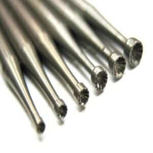 6PCS 보석 세팅 버 다이아몬드 베어링 커터 스톤 세트 제작 도구 HSS 스틸 휠 2.35mm 생크 링