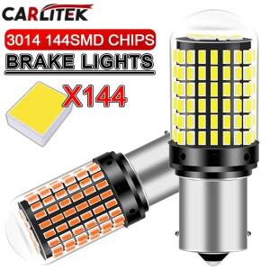 2개 고출력 자동차 라이트 LED P21W 1156 7443 T25 6060 SMD 캔버스 차량 전면 후미 방향 지시등 24V