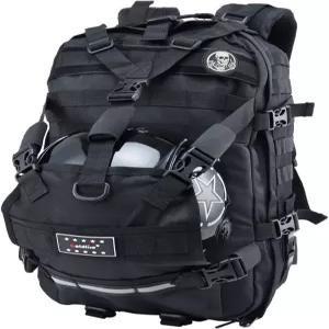 남성용 자전거 여행용 배낭 오토바이 헬멧 백팩 해골 스타일 대용량 방수 보관 가방 (블랙)