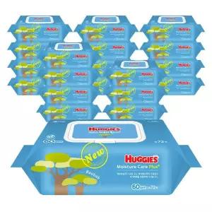 하기스 모이스쳐케어 플러스 물티슈 캡72매 20팩