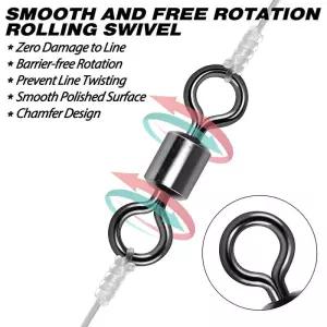 50 개 베어링 회전 낚시 커넥터 스테인레스 스틸 잉어 스냅 Fishhook 미끼 솔리드 링 태클 장비 액세서리