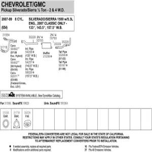 쉐보레 실버라도 1500용 워커 사운드FX 18823 다이렉트 핏 배기 머플러 2.75인치 입구(ID) 출구(OD)