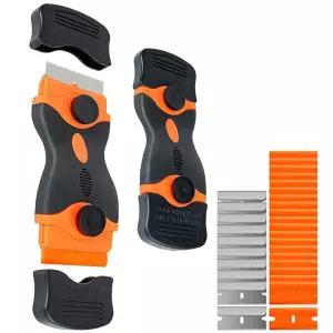 21개 면도날 스크레이퍼 양날 제거 도구 (라벨 스티커 데칼 제거용 포함) 틴트 비닐