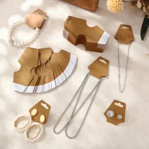 Eersida 500개 목걸이 디스플레이 카드 접착 주얼리 포장 크래프트 열쇠고리 걸이 팔찌 홀더 초커 이어링