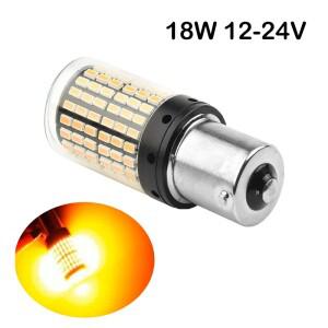 BAU15S 7507 방향 지시등 PY21W 5009 Canbus 오류 없음 LED 전구 앰버 블링커 144SMD 고휘도 전체 디코딩