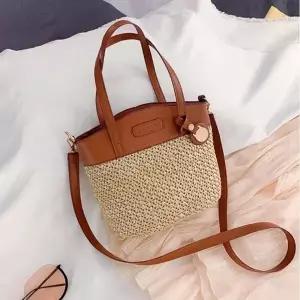 밀짚 라탄 가방 투웨이 크로스백 손가방 미니 토트백