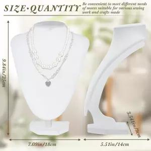 Huquary 6개 목걸이 진열대 홀더 주얼리 흉상 판매용 홈 스토어 무역 박람회 사진 소품 소매점(화이트