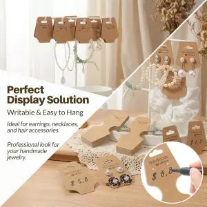 100PCS 팔찌 디스플레이 카드 - 중소기업용 접착식 주얼리 포장 귀걸이 헤어 타이 열쇠고리 핸드메이드