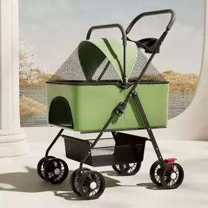 강아지 유모차 고양이 외출용 일체형 가드 프리미엄 폴딩 캐리어 개모차 웨건