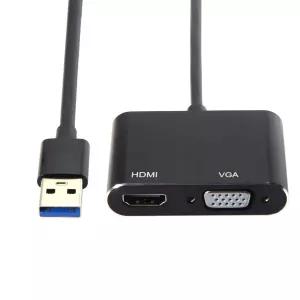 Windows 노트북용 Chelang USB 3.0 2.0에서 HDMI VGA HDTV 어댑터 케이블 외장 그래픽 카드